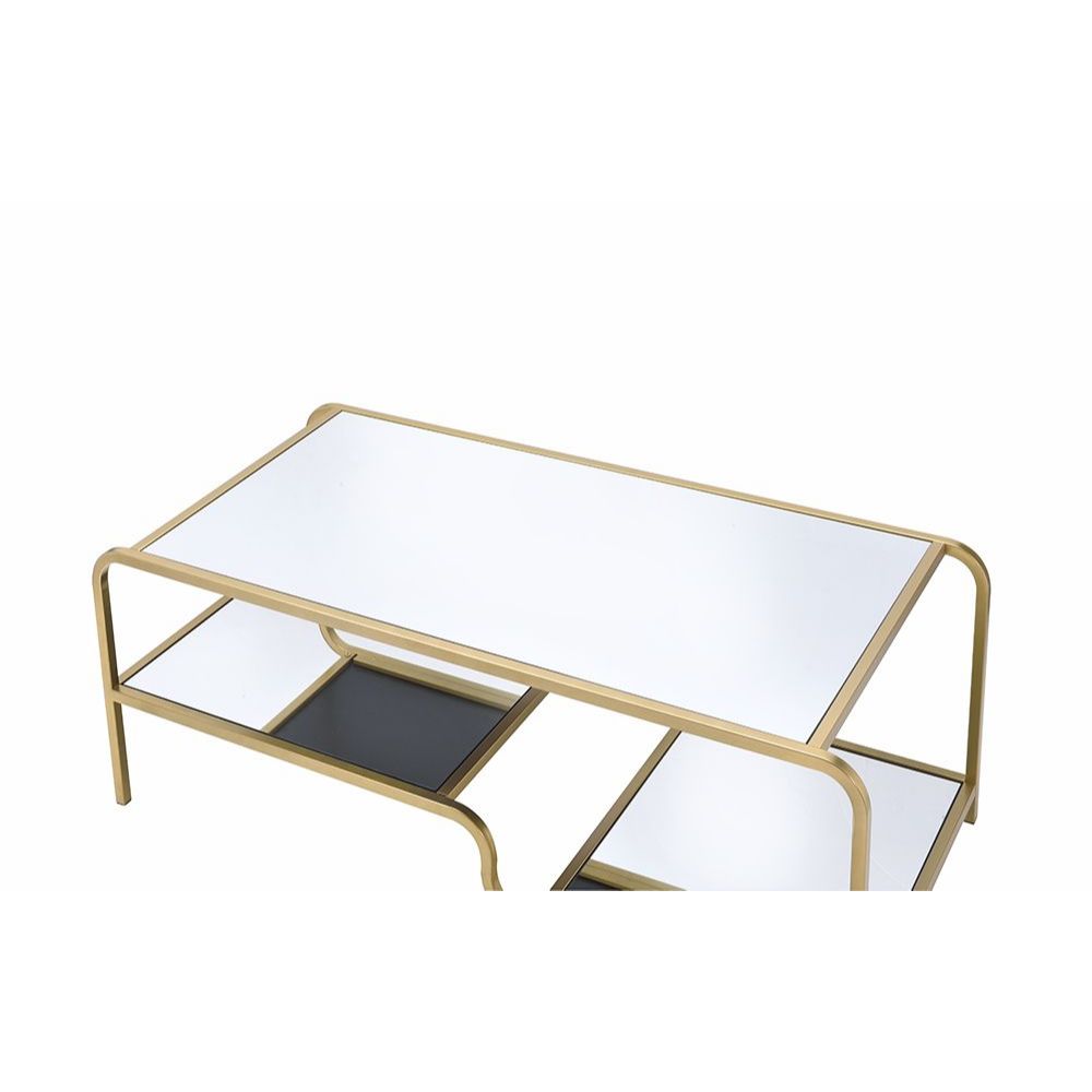 Astrid Coffee Table 81090 Mirrored & Gold Finish | Acme - 81090 - Home Elegance USA - 6