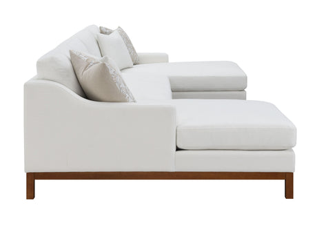 Valiant Ivory Chenille Sectional Sofa W/4 Pillows - sold by Home Elegance USA