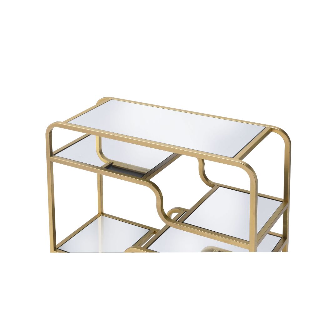 Astrid Sofa Table 81093 Mirrored & Gold Finish | Acme - 81093 - Home Elegance USA - 2