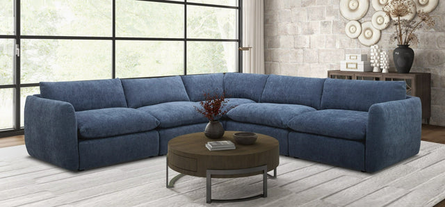 Divani Casa Kinsey - Modern Blue Fabric Modular Sectional Sofa | Home Elegance USA