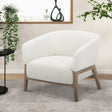 Divani Casa Giselle - Mid - Century Modern Off - White Fabric Accent Chair | Home Elegance USA