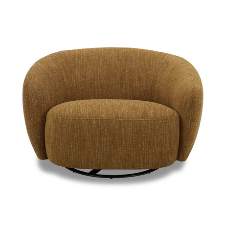 Divani Casa Norris - Modern Mustard Fabric Swivel Accent Chair - VGKK - KF.2823 - CHR - MUS - Home Elegance USA - 1