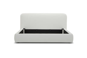 Queen Liam - Modern Ivory Fabric Upholstered Bed - View Image 1