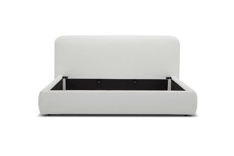Queen Liam - Modern Ivory Fabric Upholstered Bed - View Image 1