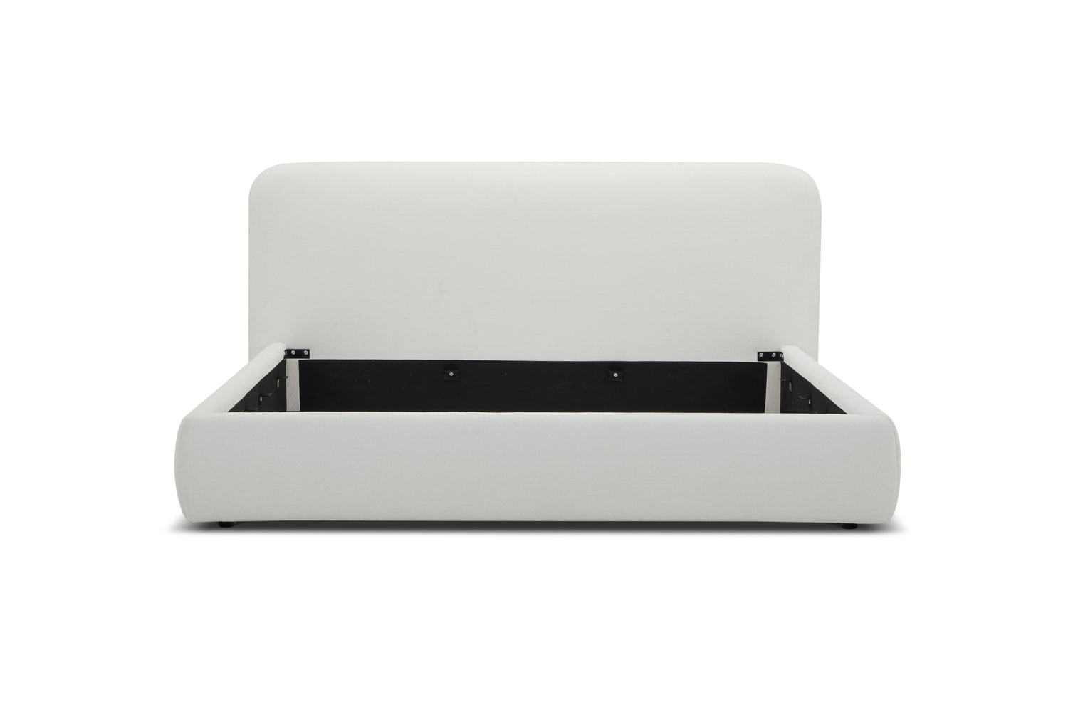 Eastern King Liam - Modern Ivory Fabric Upholstered Bed - View Image 1