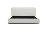 Eastern King Liam - Modern Ivory Fabric Upholstered Bed - View Image 1