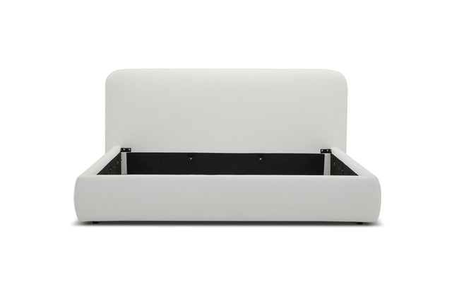Eastern King Liam - Modern Ivory Fabric Upholstered Bed - View Image 1