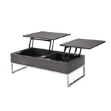 Acme - Iban Coffee Table W/Lift Top 81170 Gray Oak & Chrome Finish