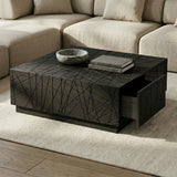 Modrest Kenda - Modern Black Oak Square Coffee Table With Storage