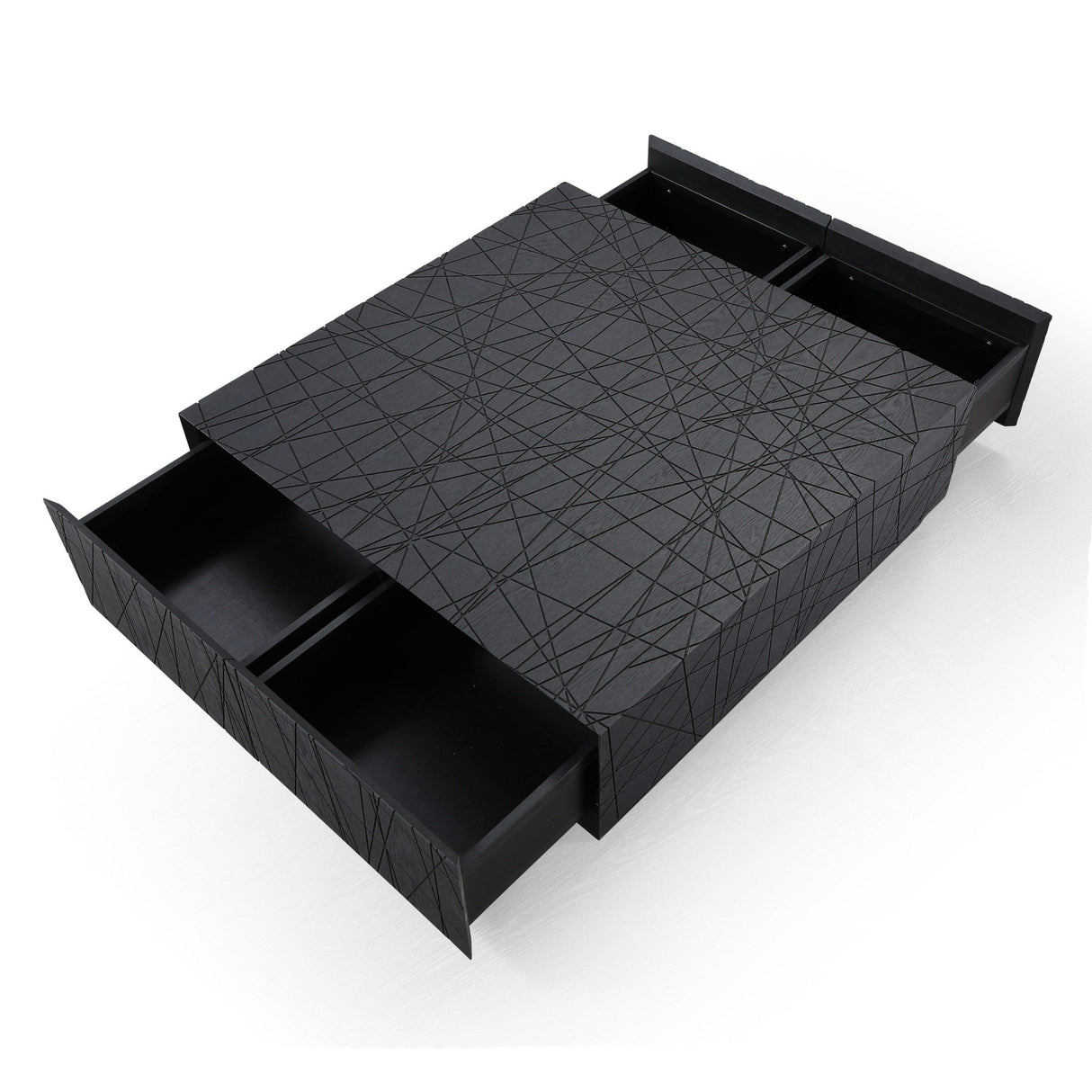 Modrest Kenda - Modern Black Oak Square Coffee Table With Storage