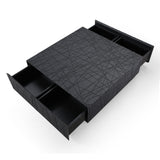 Modrest Kenda - Modern Black Oak Square Coffee Table With Storage