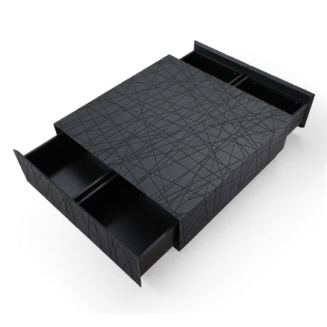 Modrest Kenda - Modern Black Oak Square Coffee Table With Storage
