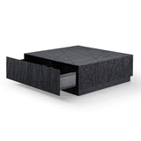 Modrest Kenda - Modern Black Oak Square Coffee Table With Storage