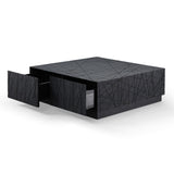Modrest Kenda - Modern Black Oak Square Coffee Table With Storage
