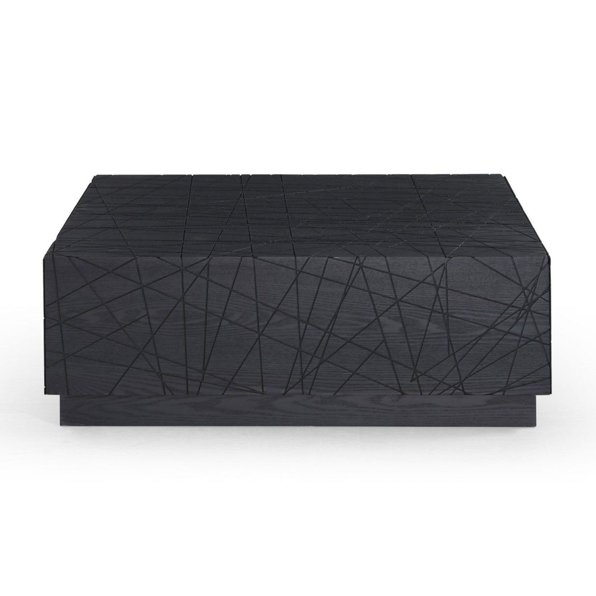 Modrest Kenda - Modern Black Oak Square Coffee Table With Storage