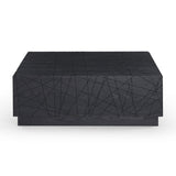 Modrest Kenda - Modern Black Oak Square Coffee Table With Storage