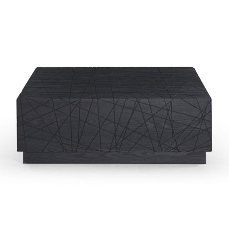 Modrest Kenda - Modern Black Oak Square Coffee Table With Storage