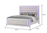 Opium Queen 4 Pc Bedroom set in Milky White - Home Elegance USA