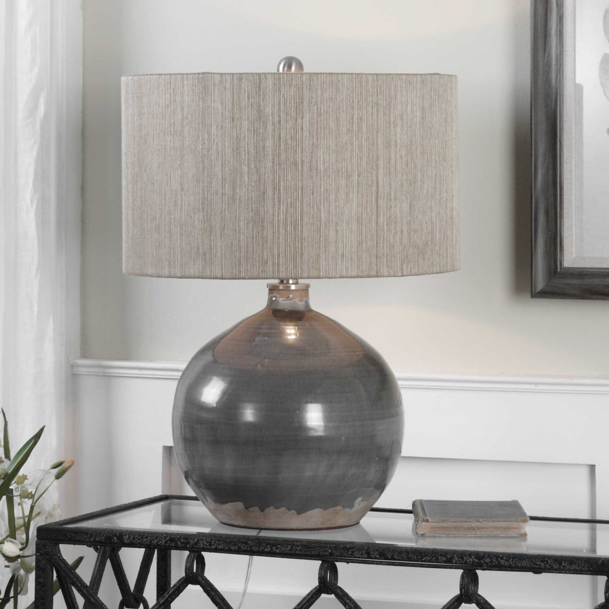 Vardenis Ceramic Lamp - Dark Gray / Beige by Uttermost - View 2