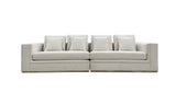 Divani Casa Mobray - Glam Light Grey Velvet + Gold Sofa | Home Elegance USA