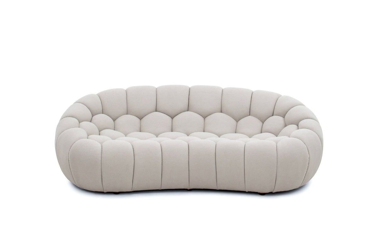 Divani Casa Yolonda - Modern Curved Beige Fabric Sofa Set - Home Elegance USA