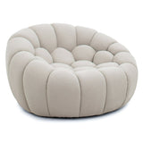 Divani Casa Yolonda - Modern Curved Beige Fabric Chair