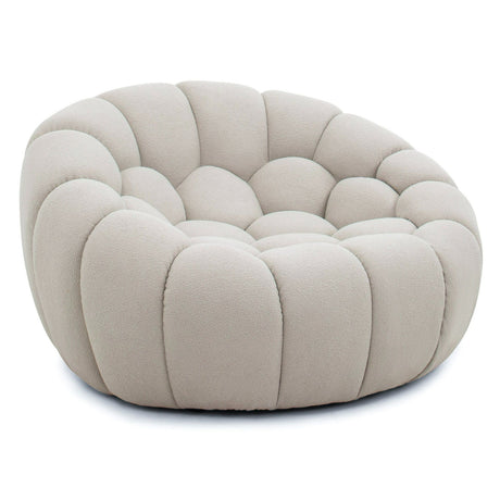 Divani Casa Yolonda - Modern Curved Beige Fabric Chair