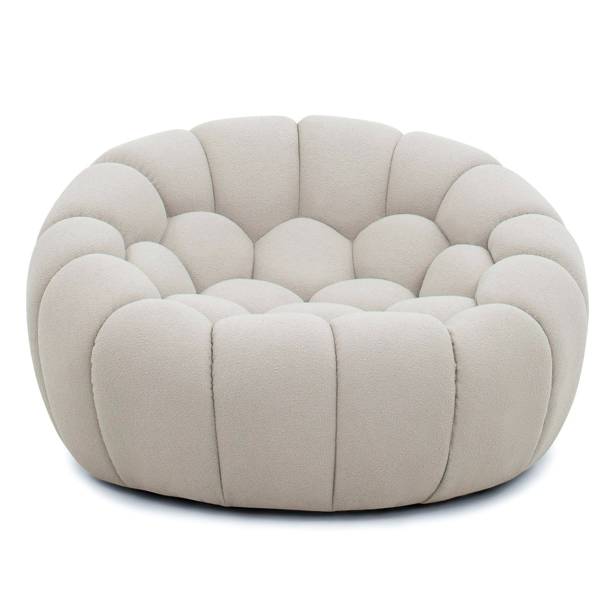 Divani Casa Yolonda - Modern Curved Beige Fabric Chair