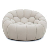 Divani Casa Yolonda - Modern Curved Beige Fabric Chair