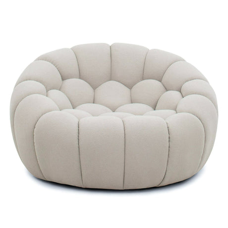 Divani Casa Yolonda - Modern Curved Beige Fabric Chair