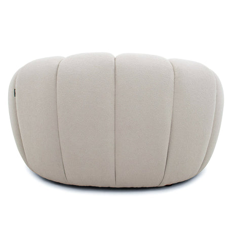 Divani Casa Yolonda - Modern Curved Beige Fabric Chair