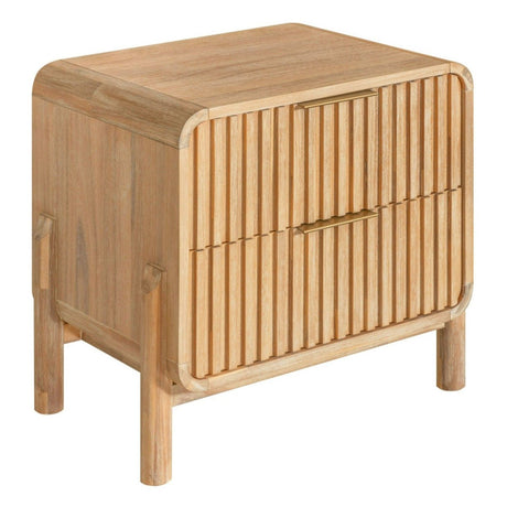 Eastern King Liam + Mikala - Modern Ivory Fabric + Natural Oak 4-Piece Bedroom Set