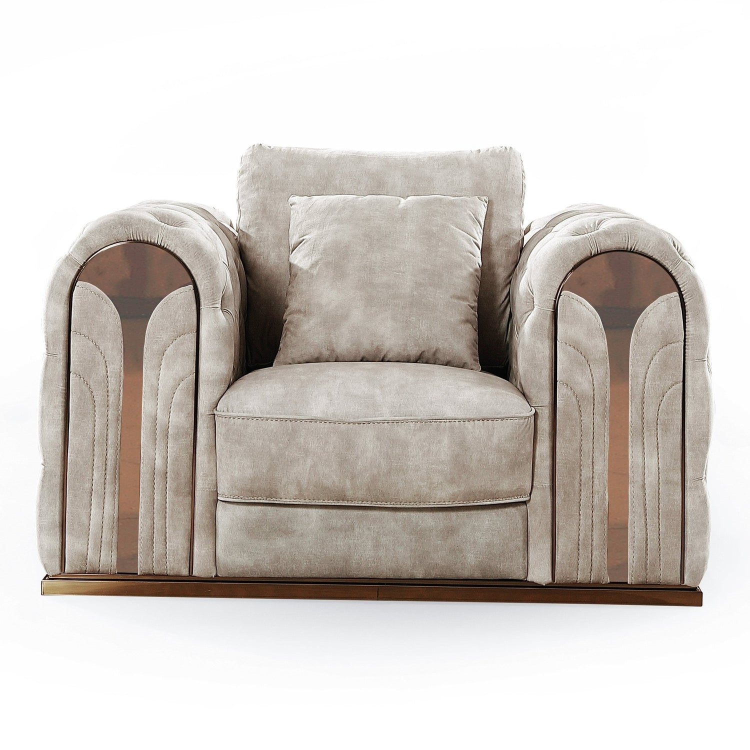Divani Casa Dosie - Transitional Beige Velvet Chair | Home Elegance USA