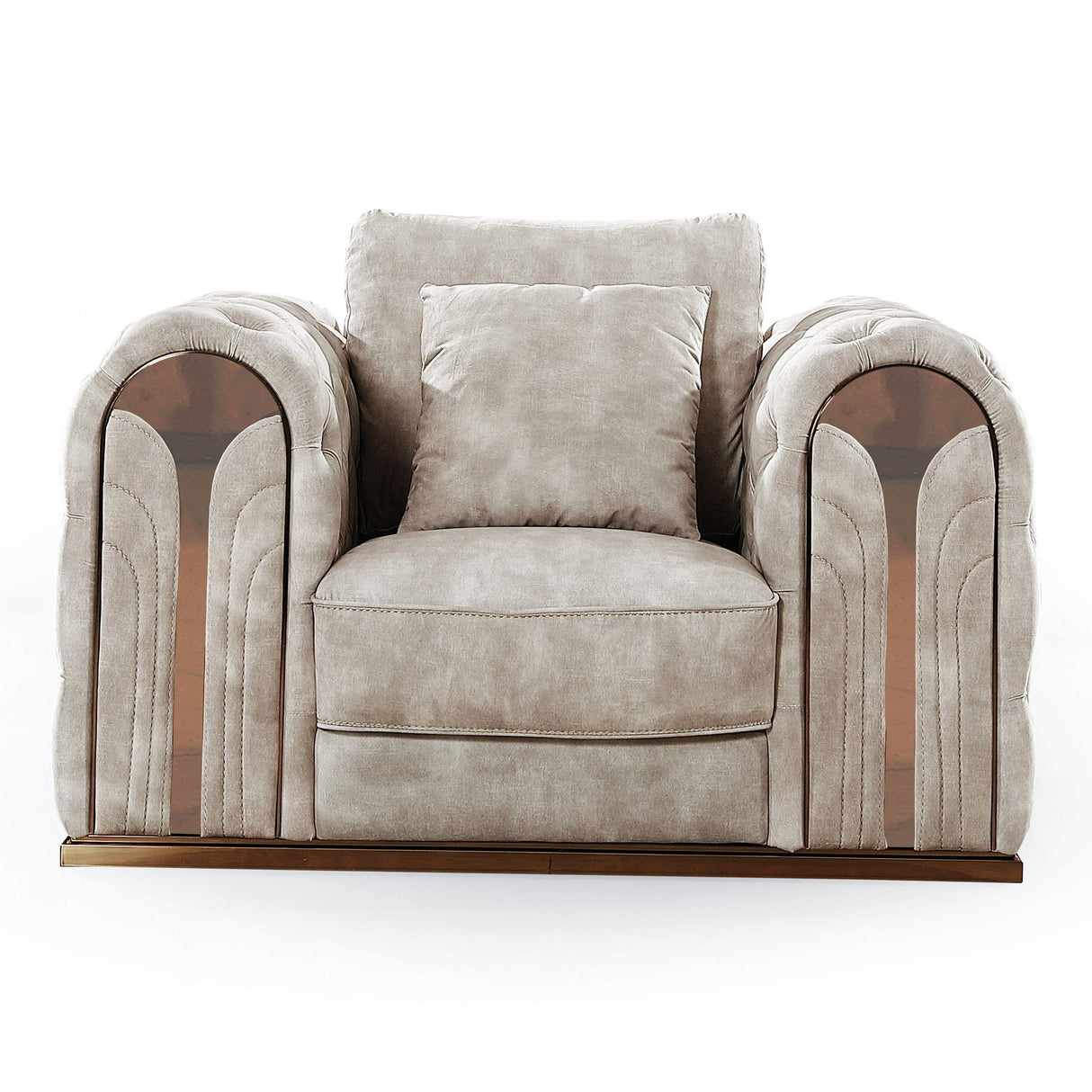 Divani Casa Dosie - Transitional Beige Velvet Sofa Set - Home Elegance USA