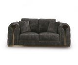 Divani Casa Dosie - Transitional Grey Velvet Loveseat | Home Elegance USA