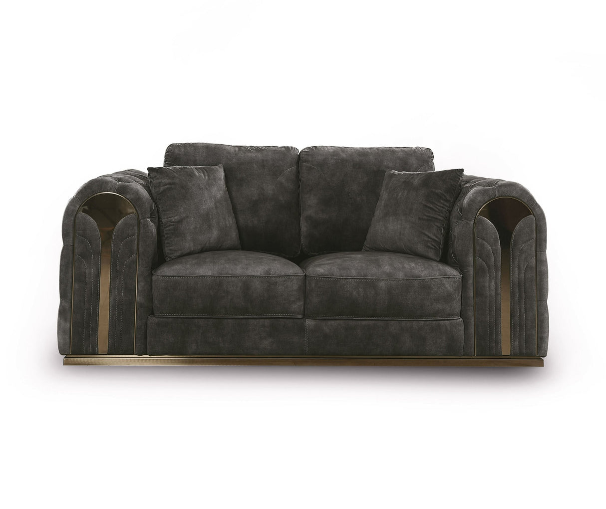 Divani Casa Dosie - Transitional Grey Velvet Sofa Set - Home Elegance USA