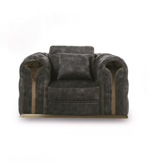 Divani Casa Dosie - Transitional Grey Velvet Chair | Home Elegance USA