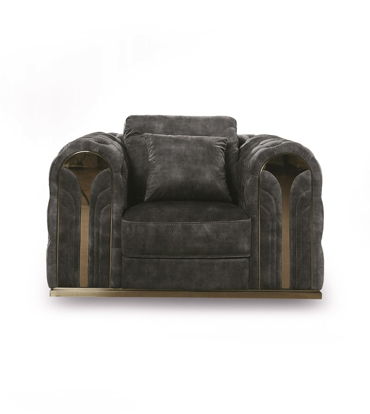 Divani Casa Dosie - Transitional Grey Velvet Sofa Set - Home Elegance USA