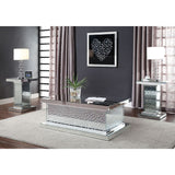 Acme - Nysa Coffee Table 81410 Mirrored & Faux Crystals