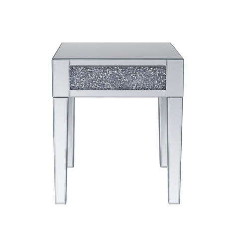 Acme - Noralie End Table 81417 Mirrored & Faux Diamonds