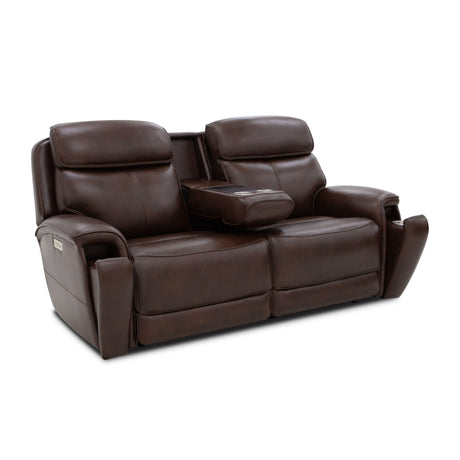 Walker Power Reclining Loveseat With Power Headrest & Lumbar - Dark Brown | Flexsteel