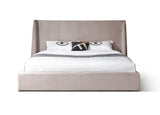 Eastern King Roma - Modern Taupe Microfiber Upholstered Bed - View Image 1