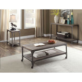 Acme - Gorden Coffee Table 81445 Weathered Oak & Antique Nickel Finish