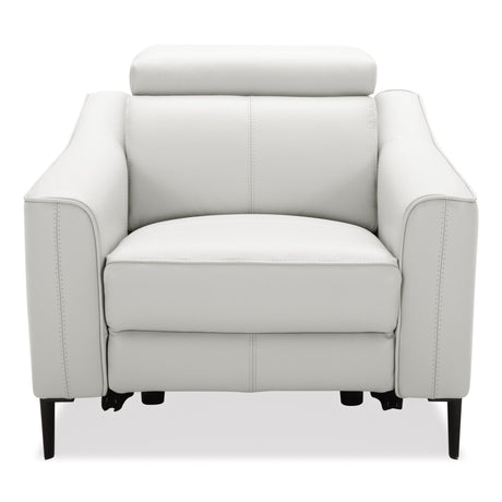 Divani Casa Eden - Modern White Leather Recliner Chair