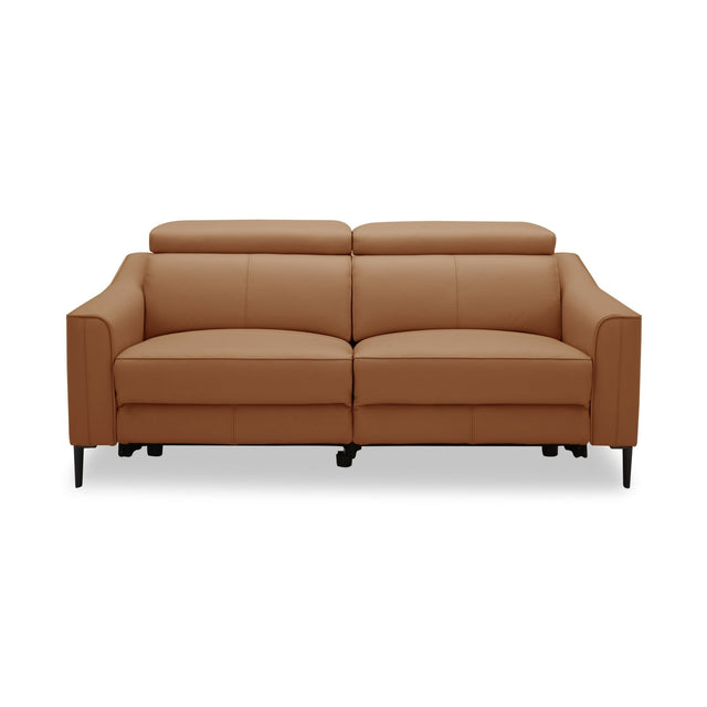 Divani Casa Eden - Modern Camel Leather Sofa With 2 Recliners | Home Elegance USA