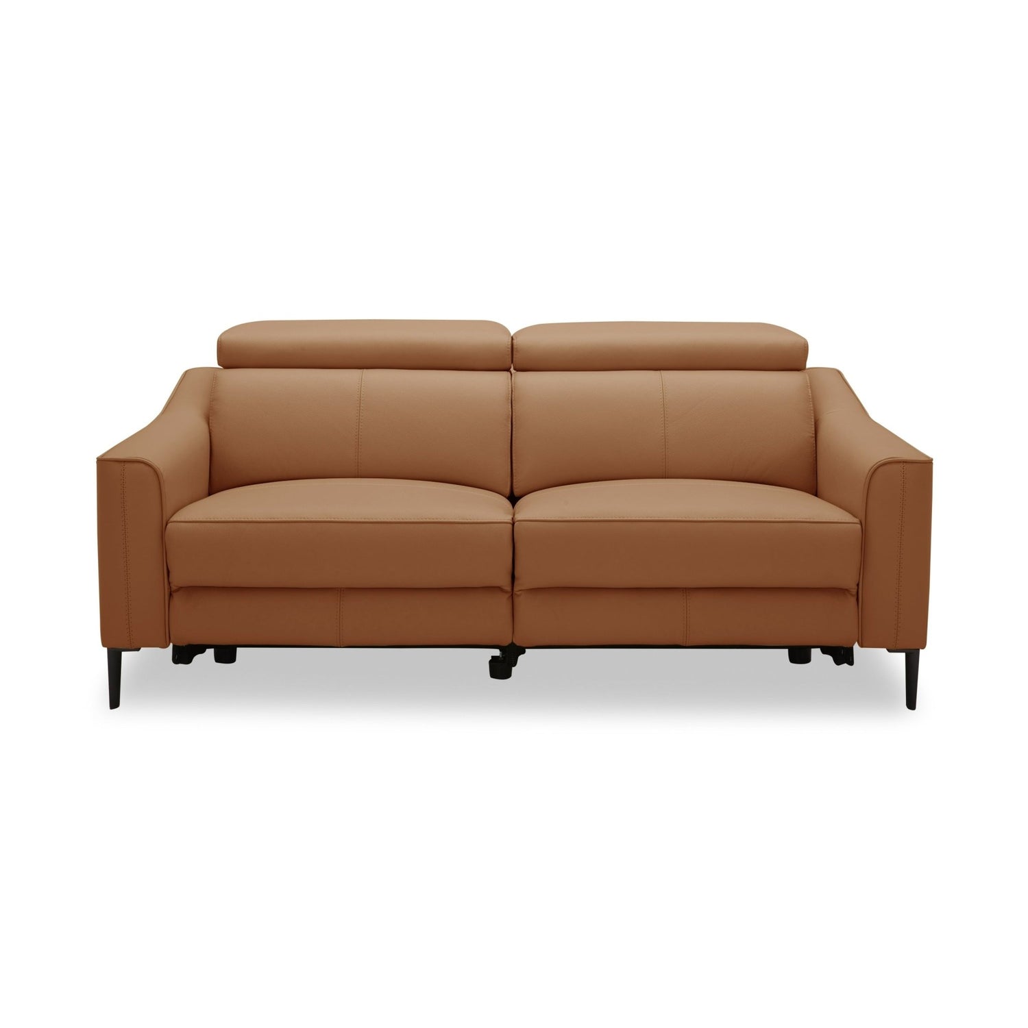 Divani Casa Eden - Modern Camel Leather Loveseat With 2 Recliners | VIG | Home Elegance USA