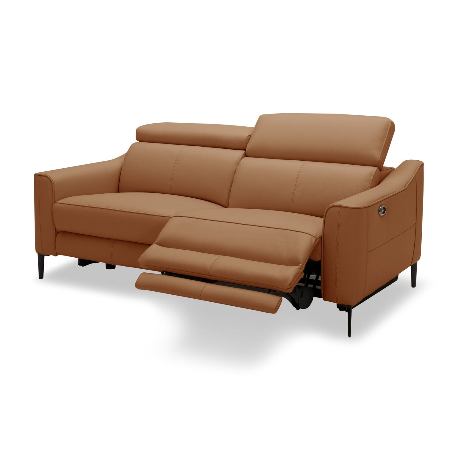 Divani Casa Eden - Modern Camel Leather Loveseat With 2 Recliners | VIG | Home Elegance USA