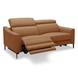 Eden - Modern Camel Leather Loveseat With 2 Recliners - View Image 1
