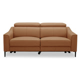 Eden - Modern Camel Leather Loveseat With 2 Recliners - View Image 1