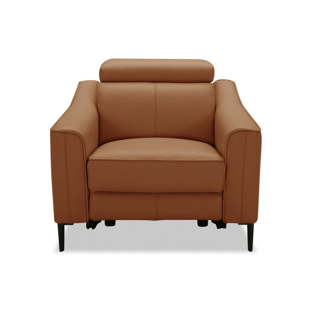 Divani Casa Eden - Modern Camel Leather Recliner Chair - VGKV - KM.5012 - CHR - CML - Home Elegance USA - 1